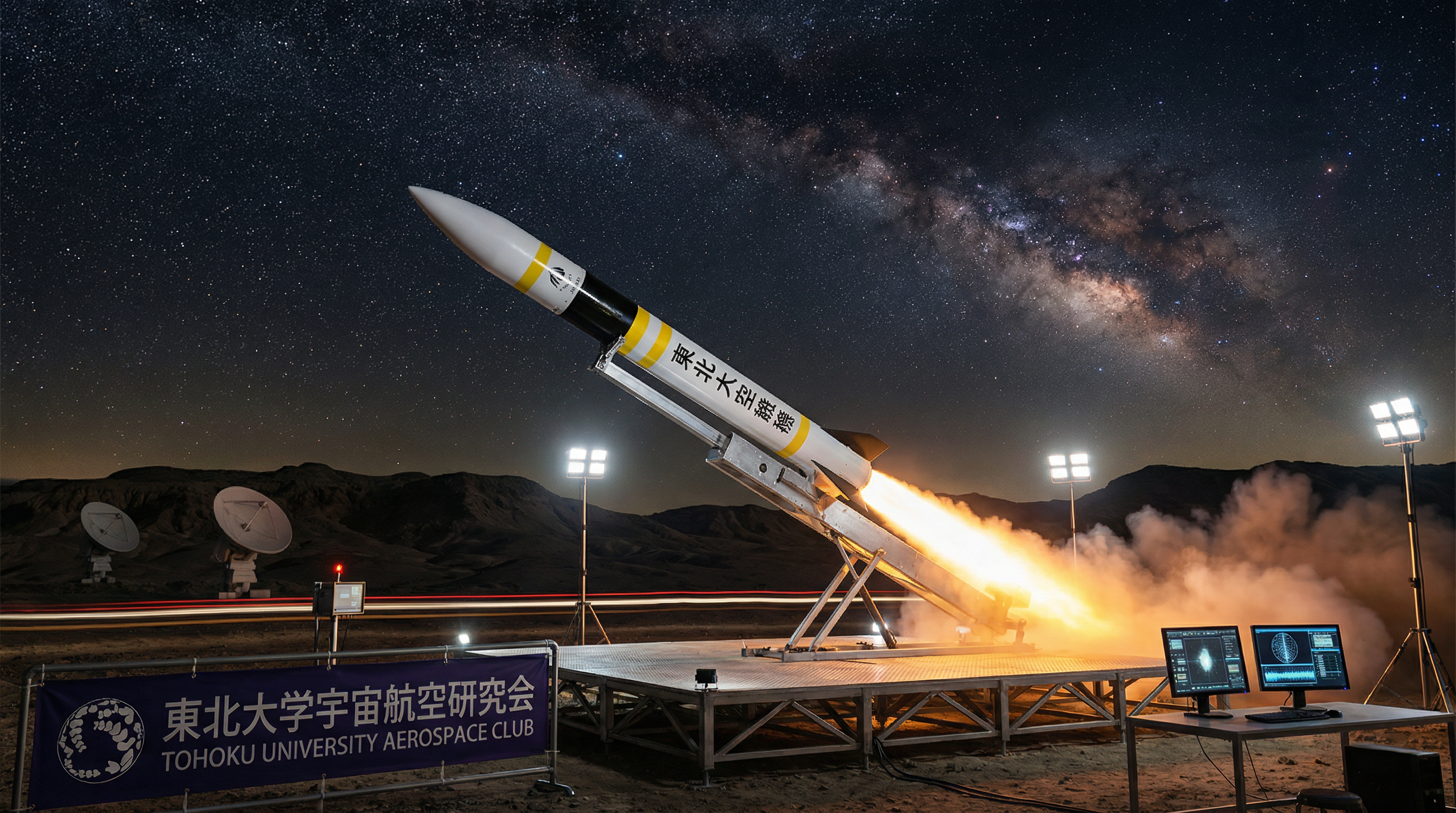 モデルロケット打ち上げ